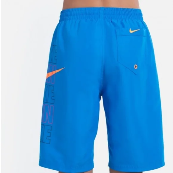 NIKE B BLOCK LOGO 8IN SWIM TRUNKS Size Small - Picture 2 of 5